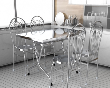 Bộ Bàn Ghế Inox Chữ Nhật Cao Cấp - Giá Tốt & Bền Đẹp